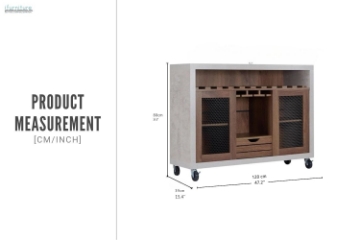 Picture of RALYNA Wine Cabinet / Kitchen Island (Brown)
