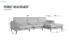 Picture of LONG ISLAND Sectional Fabric Sofa (Light Grey)