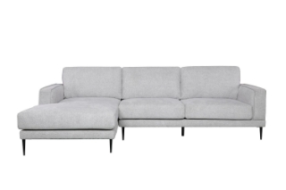 Picture of LONG ISLAND Sectional Fabric Sofa (Light Grey) - Chaise Facing Left