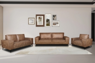 Picture of EASTWOOD Air Leather Sofa Range (Brown) - Armchair+Loveseat+Sofa Set