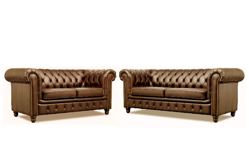 Picture of WILLIFORD Chesterfield Top Grain Leather Sofa Range (Tobacco)