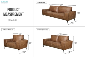Picture of EASTWOOD Air Leather Sofa Range (Brown)