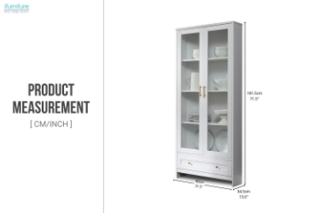 Picture of OTLEY Accent Corner Display Cabinet (White)