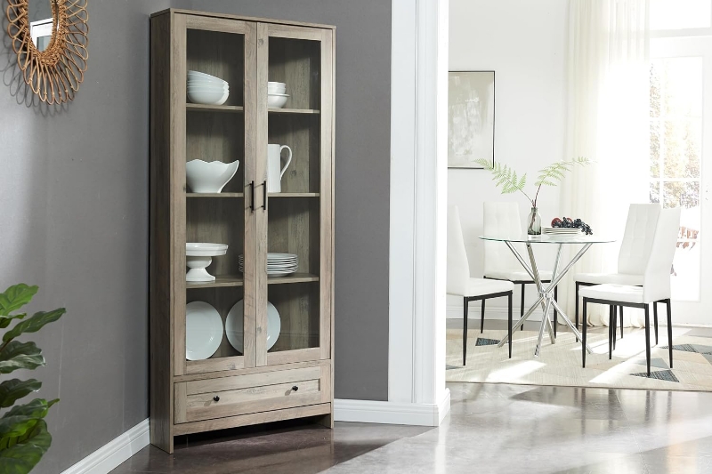 Picture of OTLEY Accent Corner Display Cabinet (Gray)