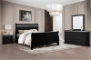 Picture of LOUIS Hevea Wood with LED Lighting Bedroom Combo Set in Queen Size (Black) - 4PC Combo