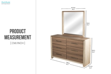 Picture of MERMAID 6-Drawer Dresser with Mirror
