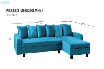 Picture of DIVANO Reversible Corner Sofa (Blue)