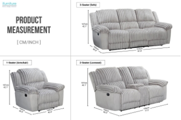 Picture of SELINNA Corduroy Manual Reclining Sofa Range with rocker chair (Mink)