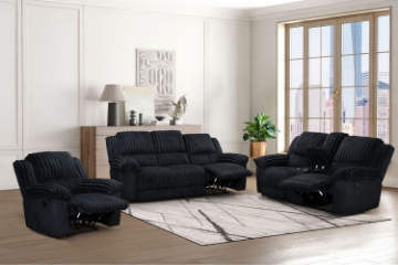 Picture of SELINNA Corduroy Manual Reclining Sofa Range (Black)