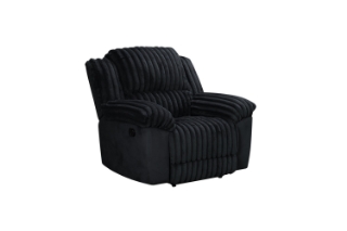 Picture of SELINNA Corduroy Manual Reclining Sofa Range (Black) - 1 Seater Armchair (1R)