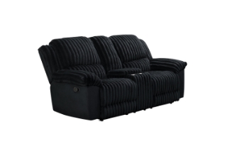 Picture of SELINNA Corduroy Manual Reclining Sofa Range (Black) - 2 Seater Loveseat (2RRC)