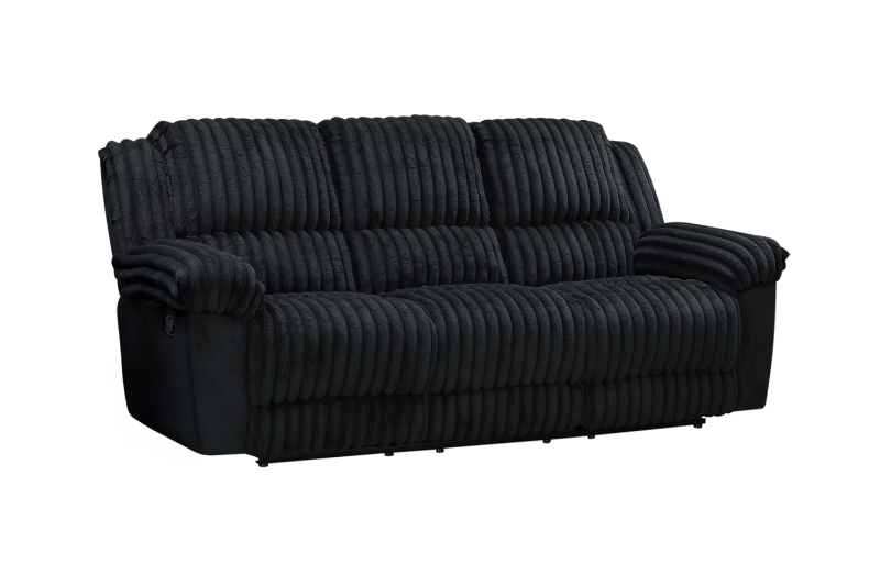 Picture of SELINNA Corduroy Manual Reclining Sofa Range (Black) - 3 Seater Sofa (3RR)