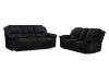 Picture of SELINNA Corduroy Manual Reclining Sofa Range (Black) - Loveseat + Sofa Set