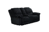 Picture of SELINNA Corduroy Manual Reclining Sofa Range (Black) - Armchair + Loveseat + Sofa Set
