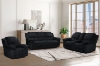 Picture of SELINNA Corduroy Manual Reclining Sofa Range (Black) - Armchair + Loveseat + Sofa Set