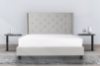 Picture of ELY Linen Upholstered Bed Frame in Queen/Eastern King Size (Beige/Light Color)