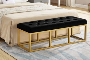 Picture of CARTER 47.2" Velvet Bench (Black)