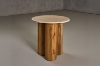 Picture of BLIX D19.5" Mango Wood Round Side Table with Marble Top