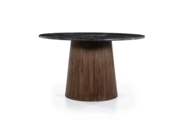 Picture of HUBIE D47" Mango Wood Round Dining Table with Marble Top