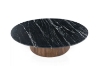 Picture of HUBIE Mango Wood Oval Coffee Table with Marble Top