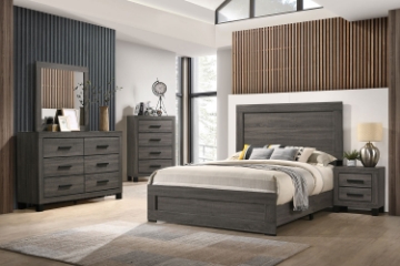 Picture of GLYNDON 3PC/4PC/5PC Bedroom Combo Set  in Double/Queen/Eastern King Sizes (Dark Gray)