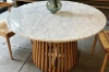 Picture of ALLEY D51" Solid Acacia Wood Round Dining Table with Marble Top