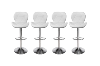 Picture of LIBBY Adjustable Swivel Gas Lift Bar Stool (White) - 4 Stools in 1 Carton