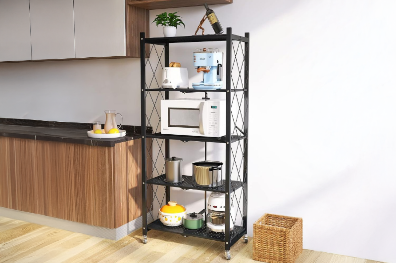 Picture of NNEVL 62"x28" 5-Tier Foldable Shelves with Wheels