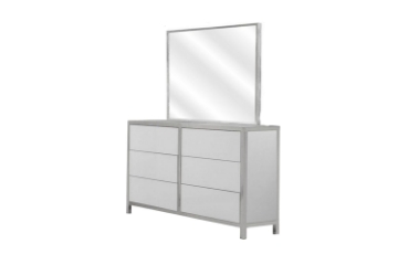 Picture of SKYVIEW 6-Drawer Steel Frame Dresser with Mirror (Silver)