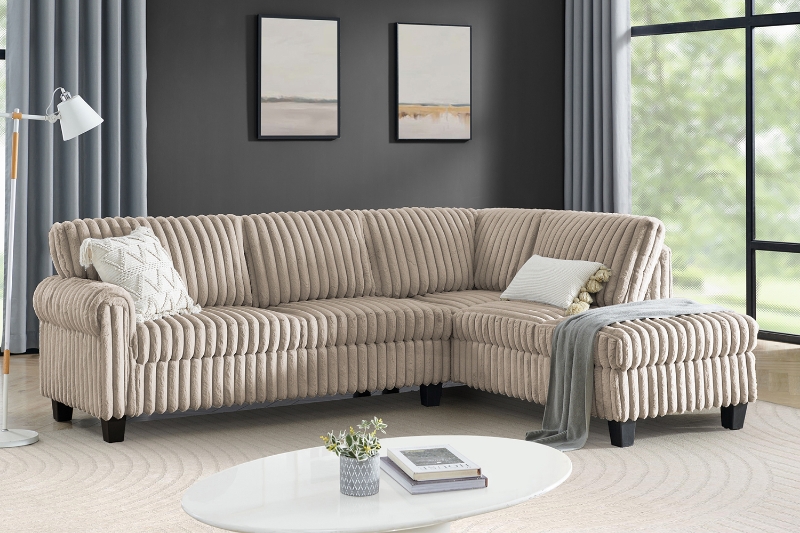 Picture of ROUSSO Fabric Sectional Sofa (Brown)