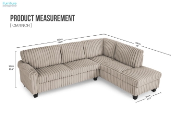 Picture of ROUSSO Fabric Sectional Sofa (Brown)