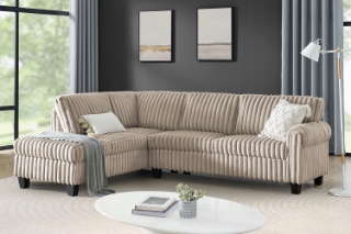 Picture of ROUSSO Fabric Sectional Sofa (Brown) - Chaise Facing Left