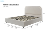 Picture of DOROTHY Fabric Bed Frame in Double/Queen/Eastern King Size (Beige)