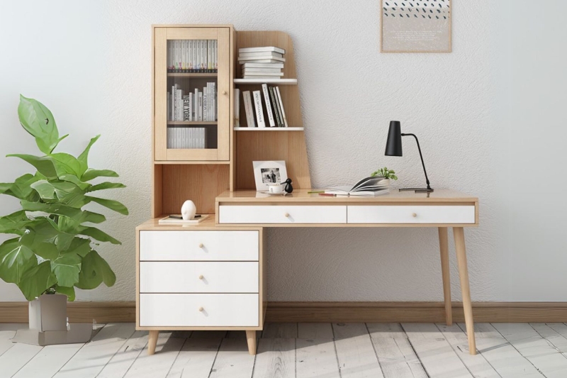 Picture of AZARIA Office Desk with Shelf & Drawers