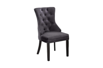 Picture of LAZAR Velvet Dining Chair with Rubberwood Legs