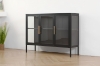 Picture of STARK 35.5"x47" 3-Door Transparent Glass Display Cabinet (Black)