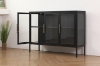 Picture of STARK 35.5"x47" 3-Door Transparent Glass Display Cabinet (Black)