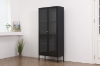 Picture of STARK Steel Frame 71"x31.5" 2-Door Transparent Glass Display Cabinet(Black)