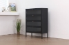 Picture of STARK Steel Frame 4-Door Transparent Glass Shoe Cabinet (Black)