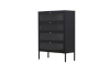 Picture of STARK Steel Frame 4-Door Transparent Glass Shoe Cabinet (Black)