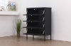 Picture of STARK Steel Frame 4-Door Transparent Glass Shoe Cabinet (Black)