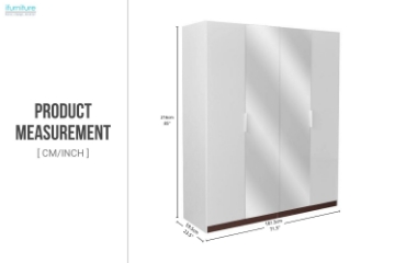 Picture of OLGA 4-Doors Wardrobe with Full-Length Mirror