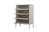 Picture of STARK Steel Frame 4-Door Transparent Glass Shoe Cabinet (Cream)