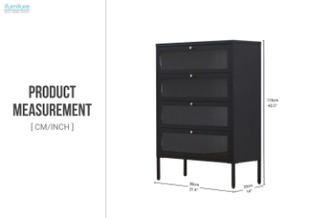 Picture of STARK Steel Frame 4-Door Transparent Glass Shoe Cabinet (Black)