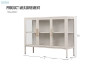 Picture of STARK 35.5"x47" 3-Door Transparent Glass Display Cabinet (Cream)