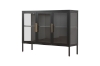 Picture of STARK 35.5"x47" 3-Door Transparent Glass Display Cabinet (Black)