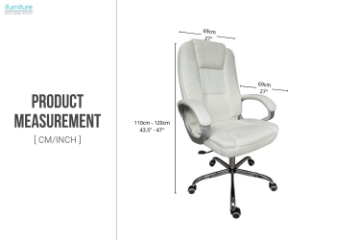 Picture of RYAN Height Adjustable Office Chair (White)