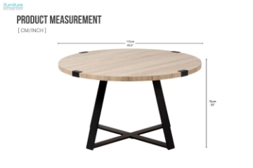 Picture of KALON D45.5" Oak Wood Top Dining Table