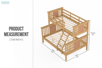Picture of FORESTER Solid Wood Twin-Double Bunk Bed