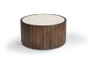 Picture of KASIA D35" Mango Wood Round Coffee Table with Marble Top